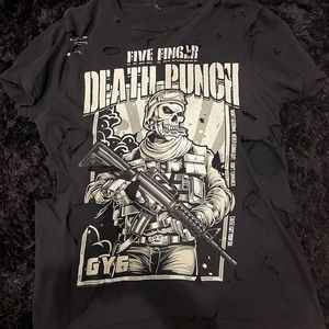 Five Finger Death Punch Reworked/Distressed Tee Shirt